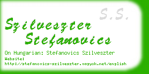 szilveszter stefanovics business card